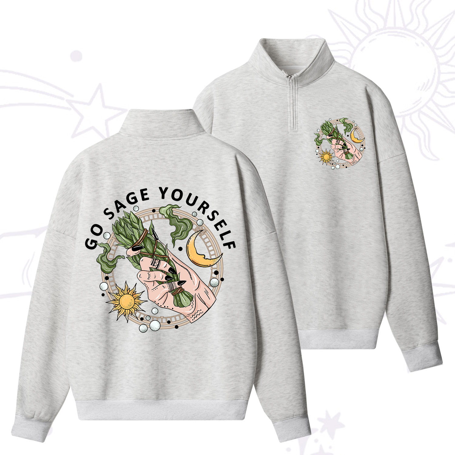 Purplehecate Go Sage Yourself Zip Fleece Sweatshirt