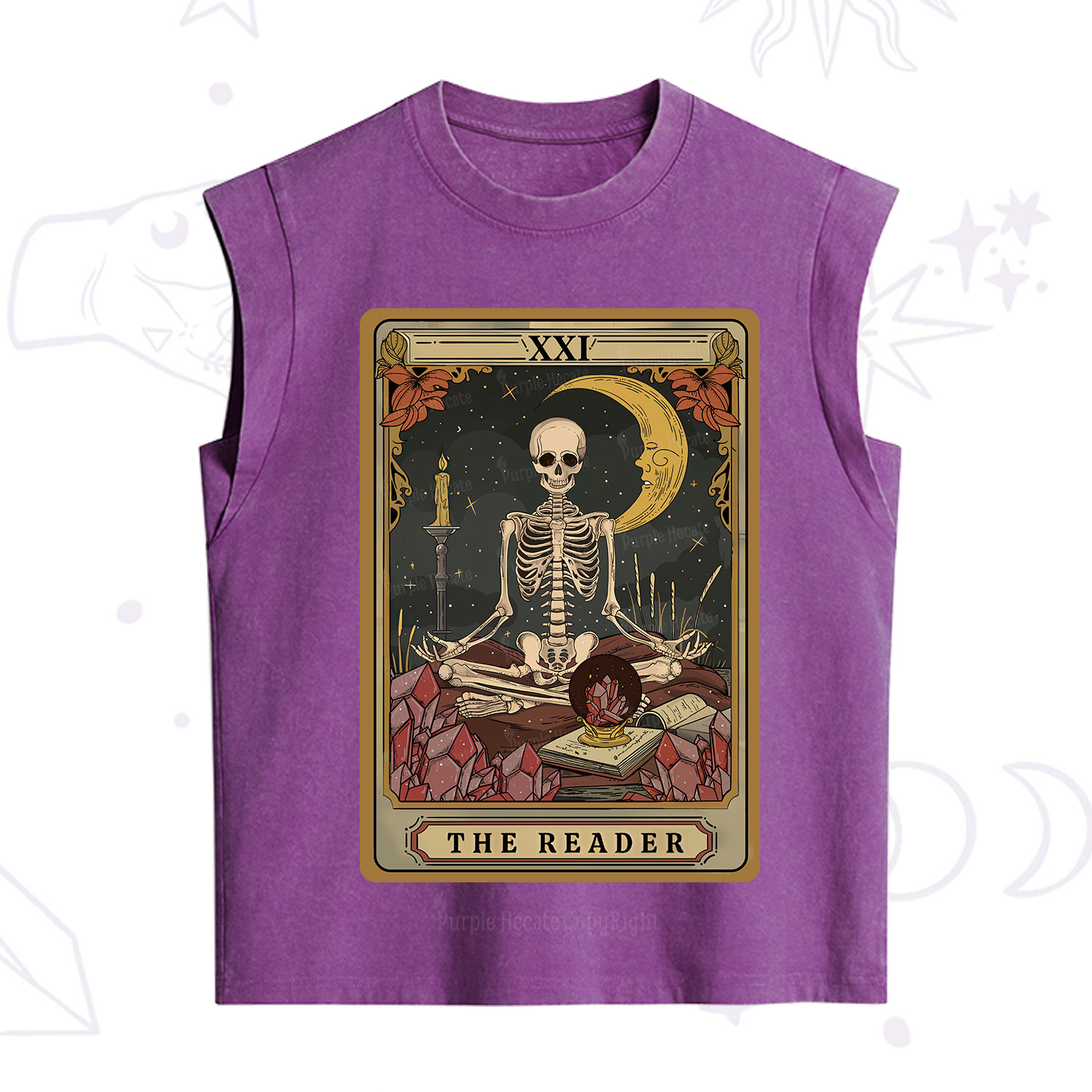 Purplehecate The Reader Tarot Vintage Washed Tank
