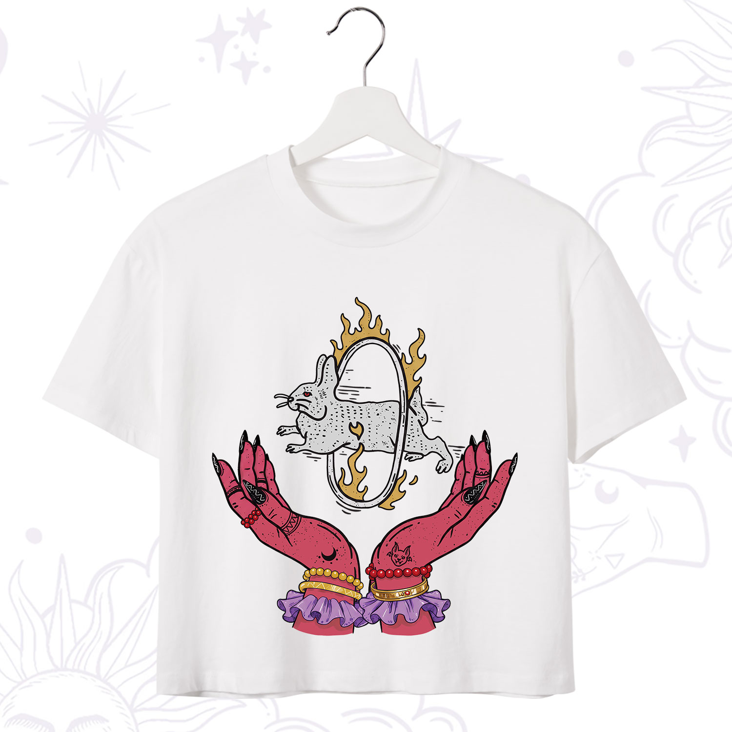 Purplehecate Remera Save The Rabbit Crop T-Shirt