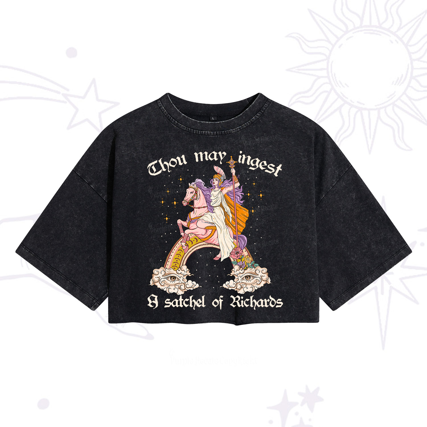 Purplehecate Thou may ingest a satchel of Richards Washed Cropped T-Shirt