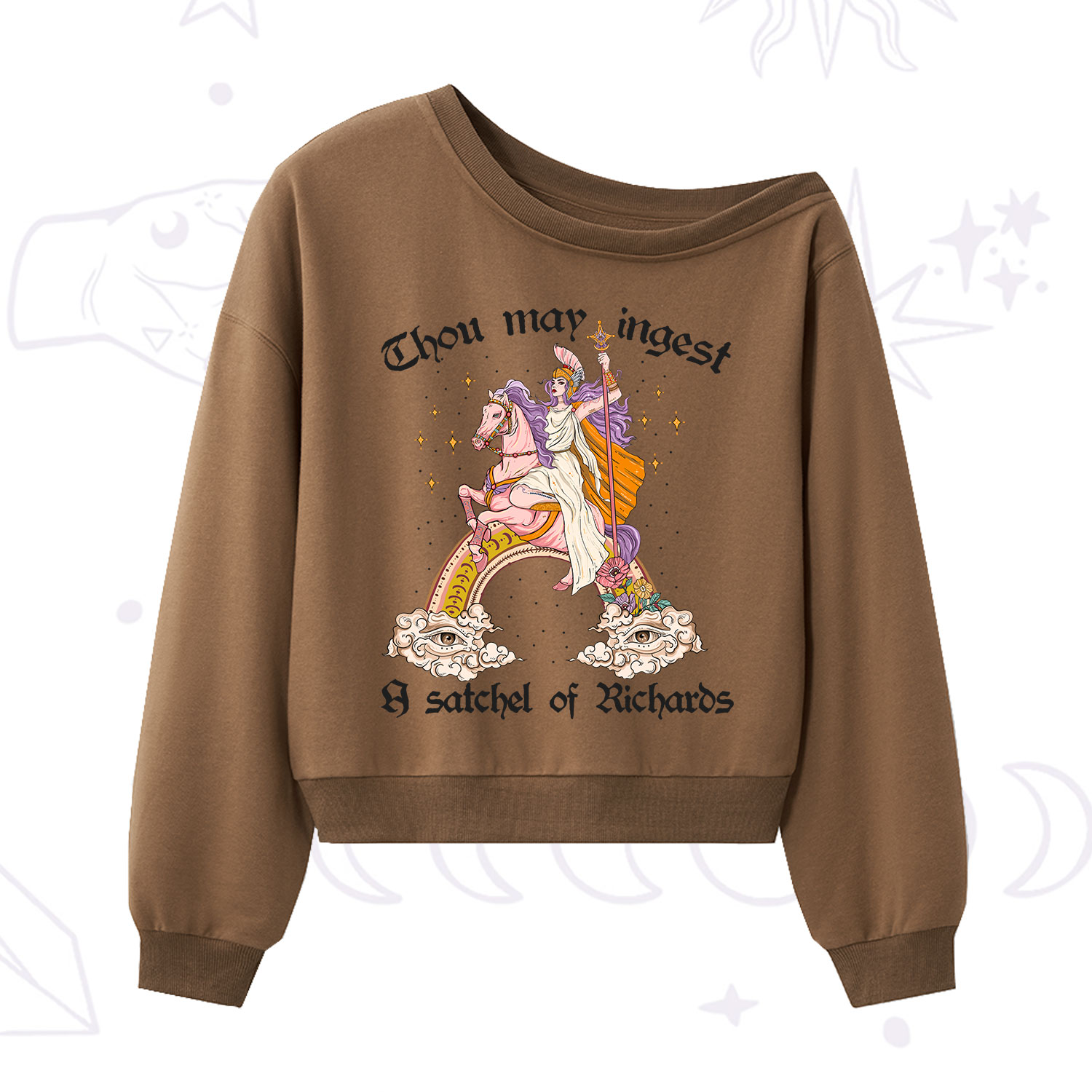 Purplehecate Thou may ingest a satchel of Richards One Shoulder Sweatshirt