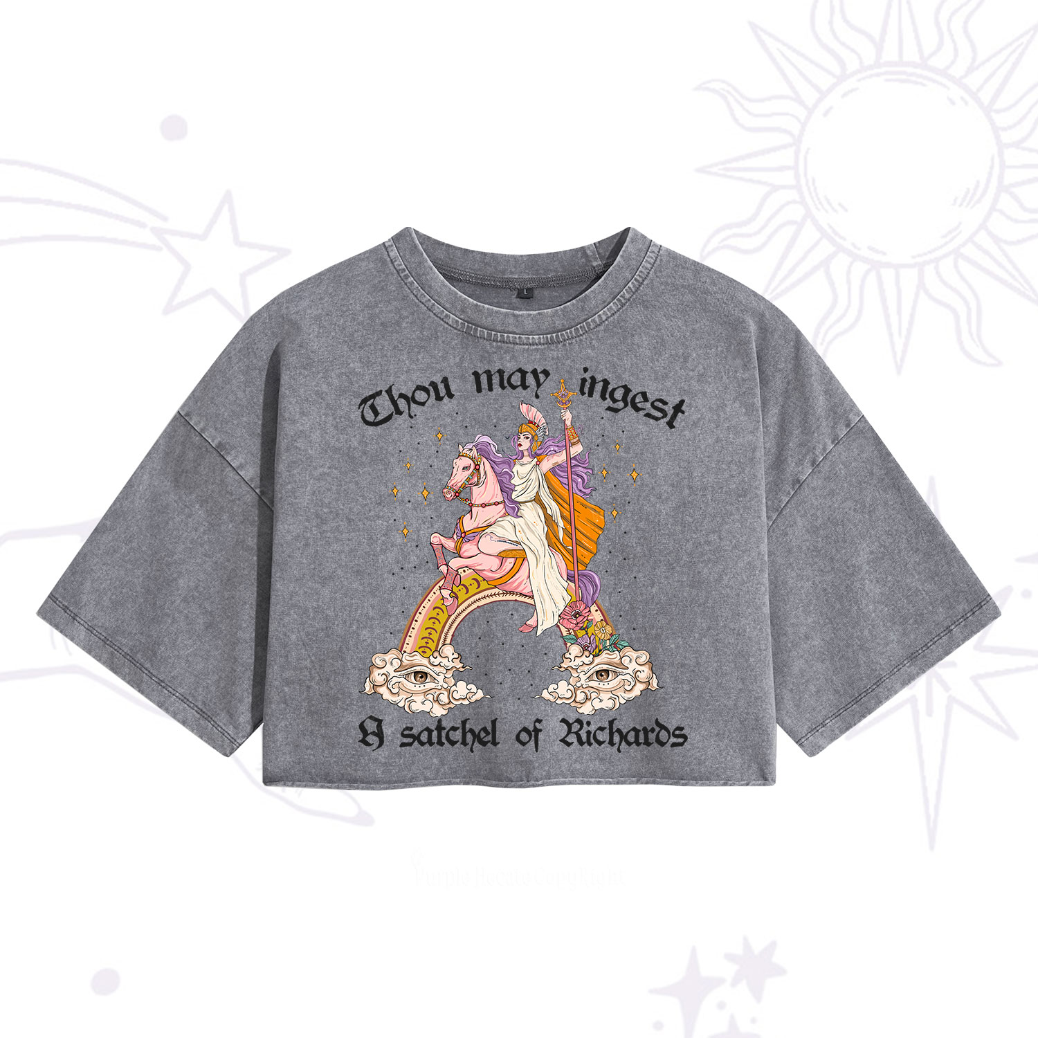 Purplehecate Thou may ingest a satchel of Richards Washed Cropped T-Shirt