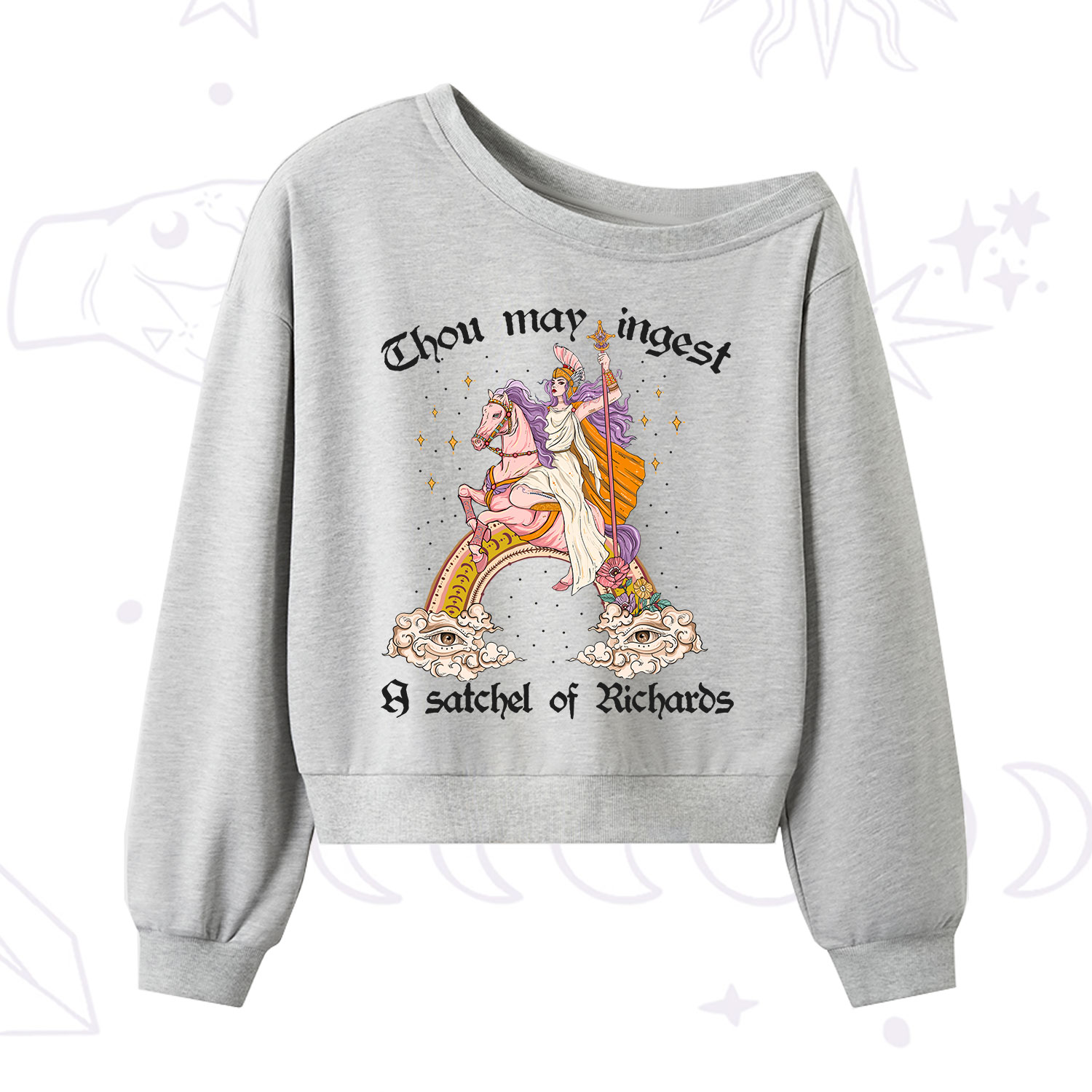Purplehecate Thou may ingest a satchel of Richards One Shoulder Sweatshirt