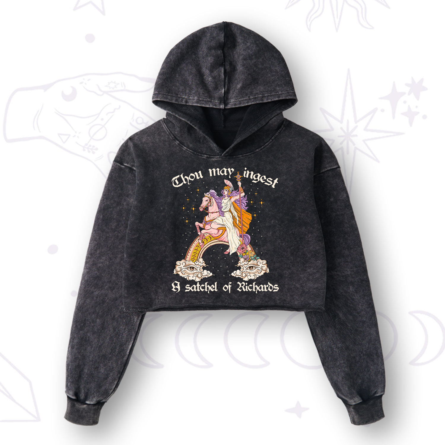 Purplehecate Thou may ingest a satchel of Richards Washed Cropped Hoodie