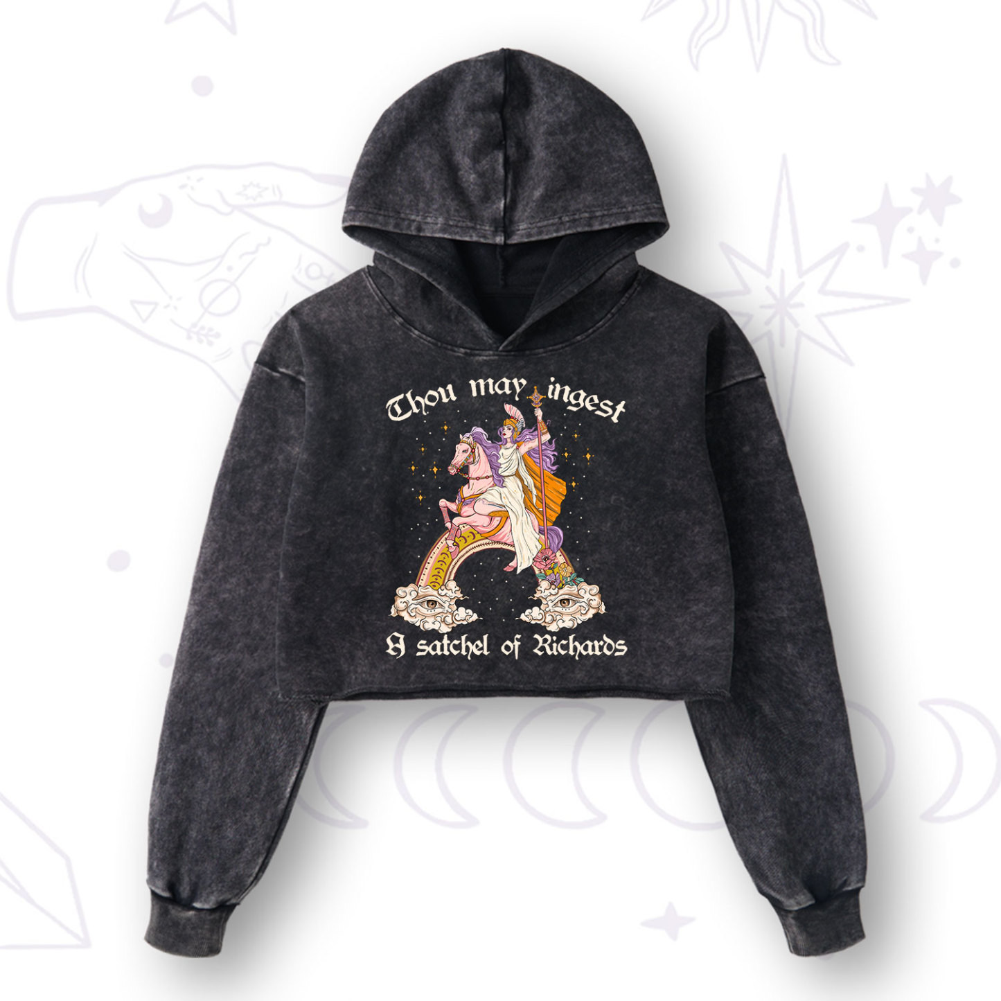Purplehecate Thou may ingest a satchel of Richards Washed Cropped Hoodie