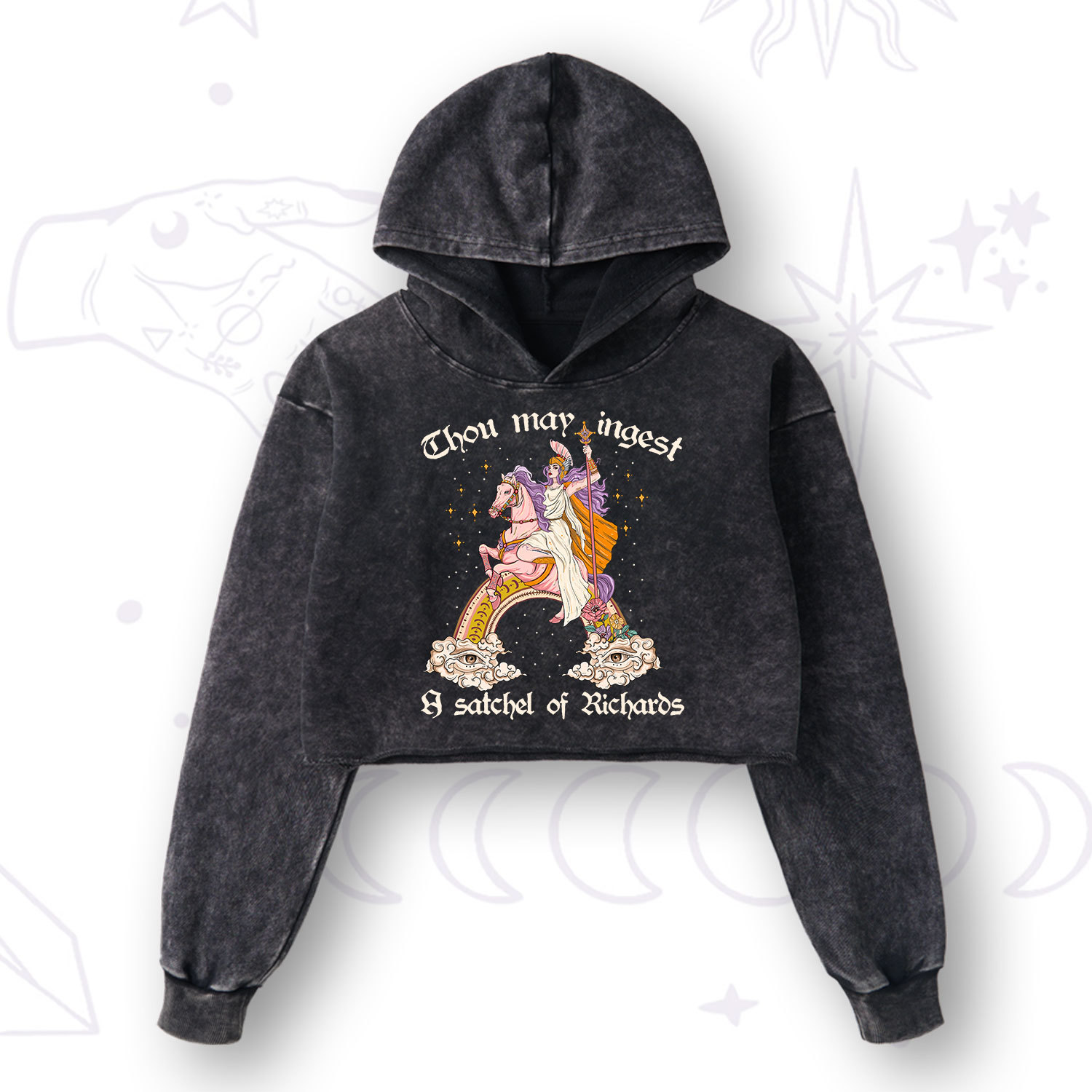 Purplehecate Thou may ingest a satchel of Richards Washed Cropped Hoodie