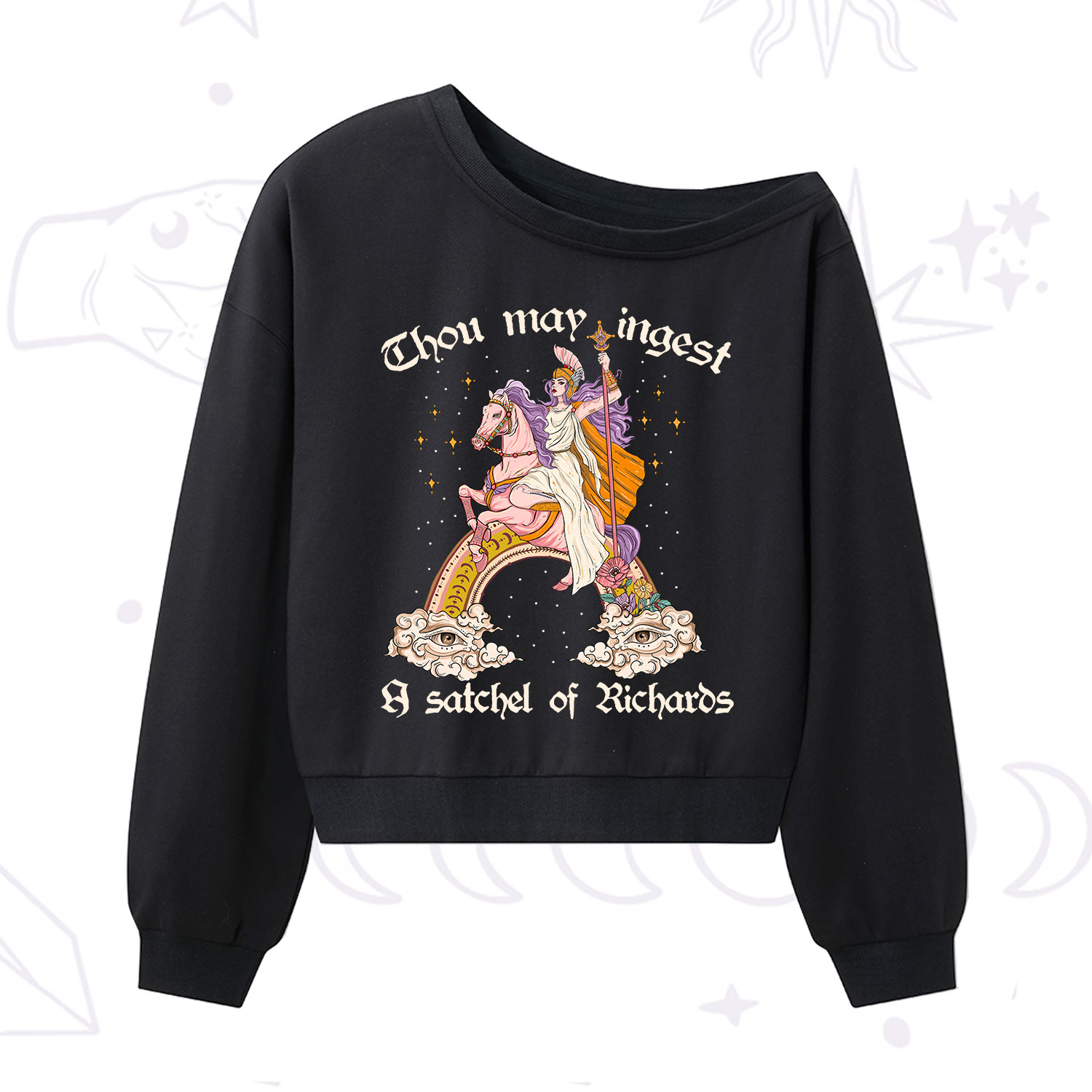 Purplehecate Thou may ingest a satchel of Richards One Shoulder Sweatshirt