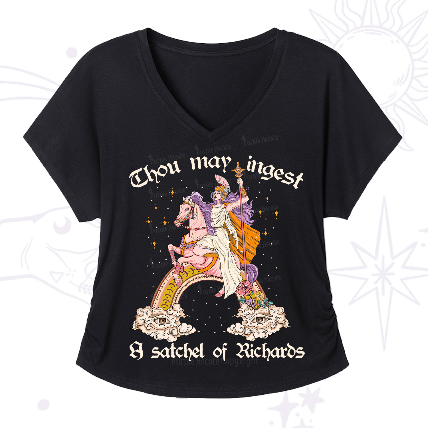 Purplehecate Thou may ingest a satchel of Richards V-Neck T-Shirt