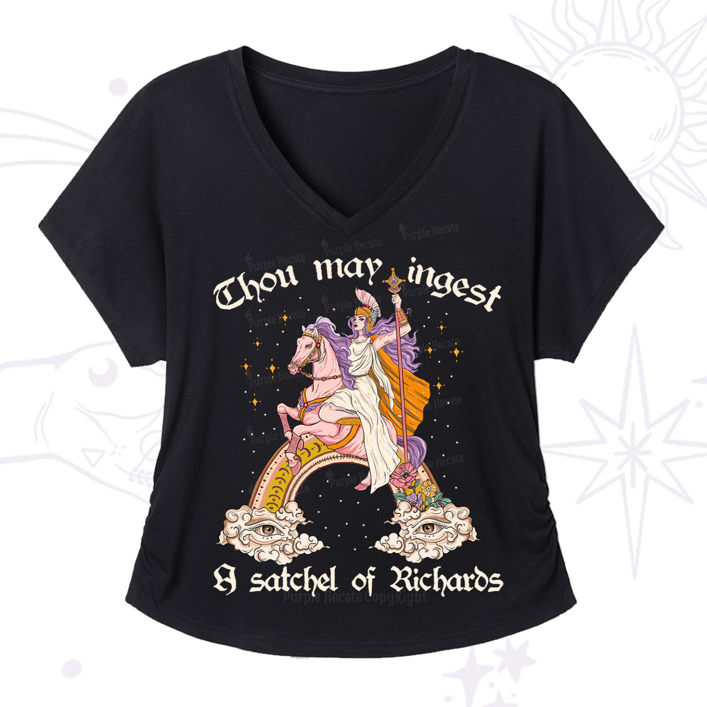 Purplehecate Thou may ingest a satchel of Richards V-Neck T-Shirt
