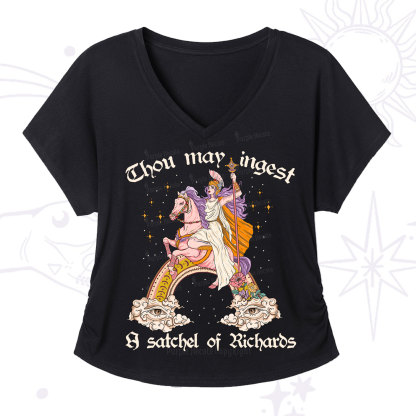 Purplehecate Thou may ingest a satchel of Richards V-Neck T-Shirt