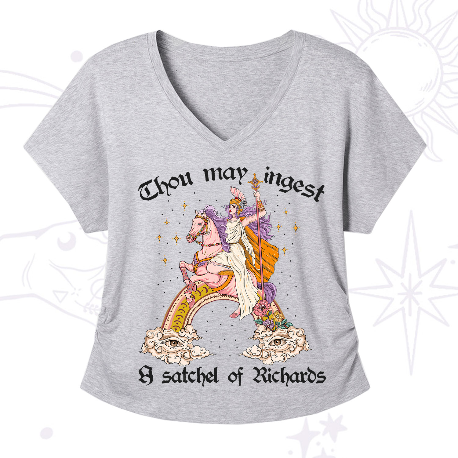 Purplehecate Thou may ingest a satchel of Richards V-Neck T-Shirt