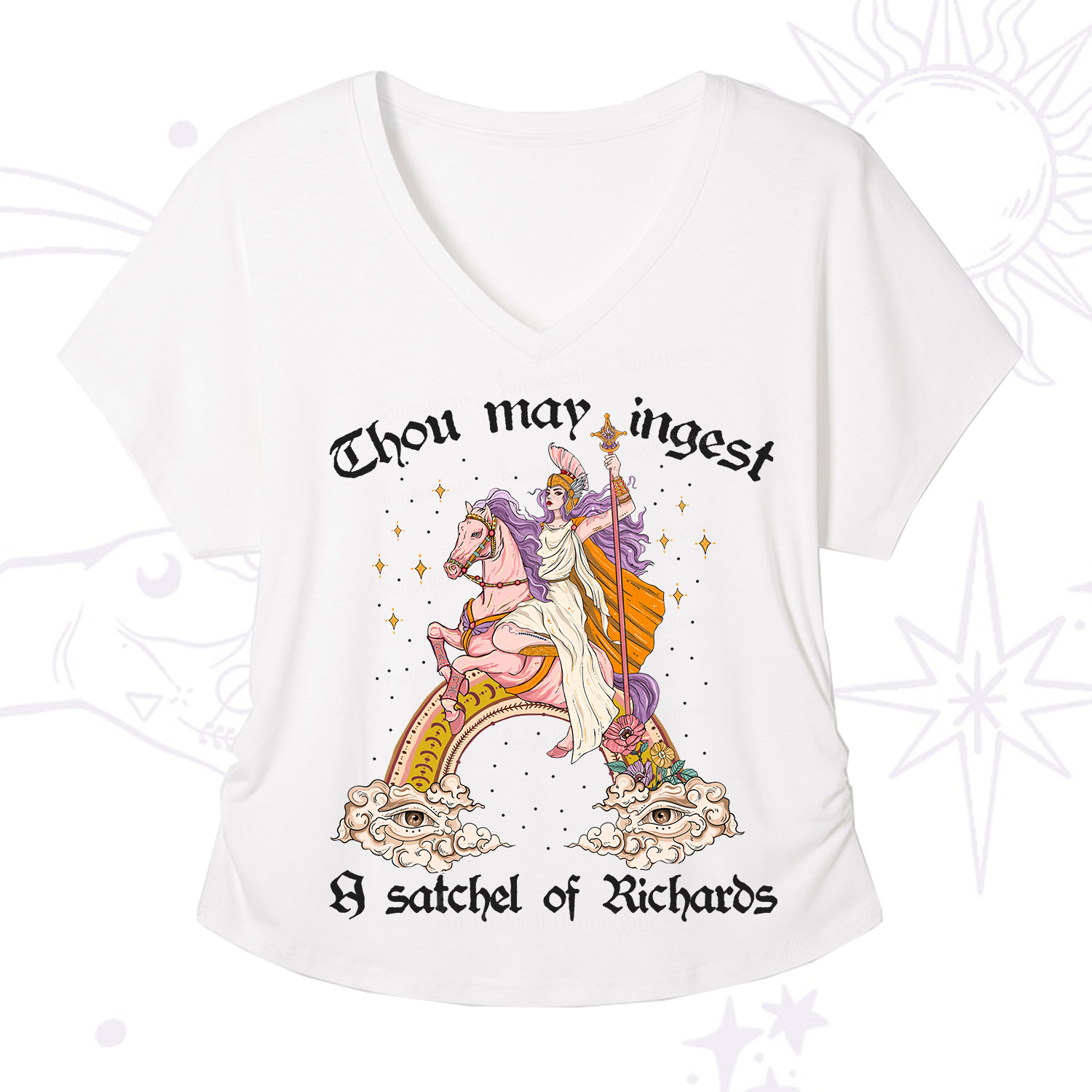 Purplehecate Thou may ingest a satchel of Richards V-Neck T-Shirt