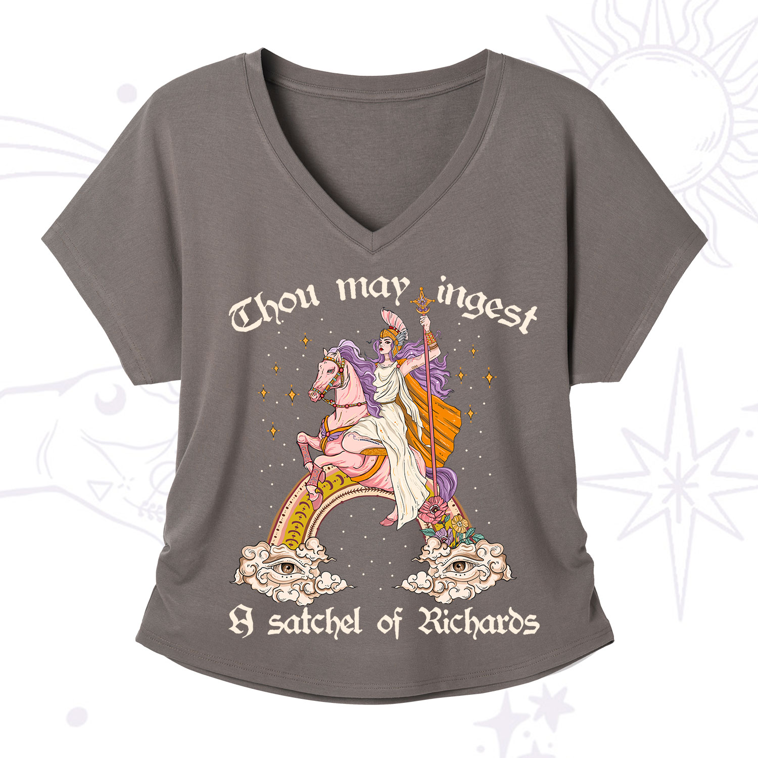 Purplehecate Thou may ingest a satchel of Richards V-Neck T-Shirt
