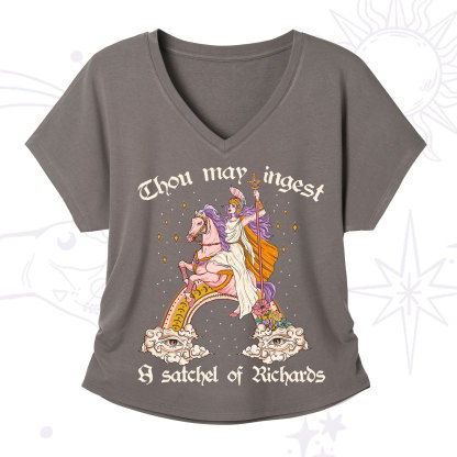 Purplehecate Thou may ingest a satchel of Richards V-Neck T-Shirt