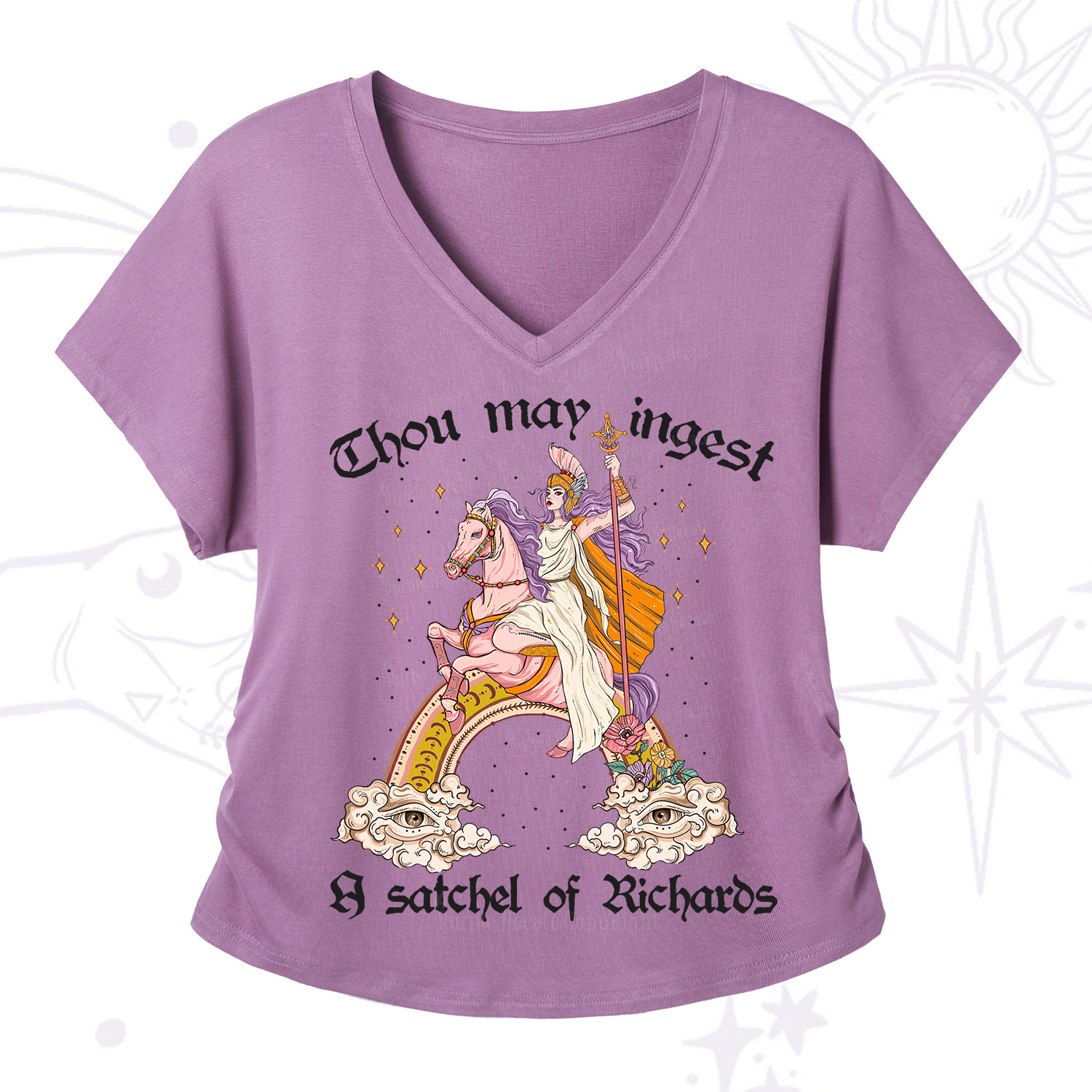 Purplehecate Thou may ingest a satchel of Richards V-Neck T-Shirt