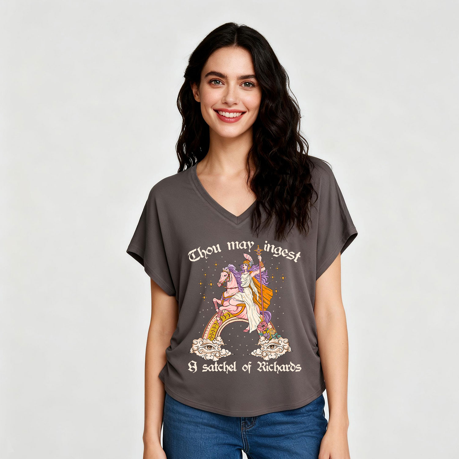 Purplehecate Thou may ingest a satchel of Richards V-Neck T-Shirt