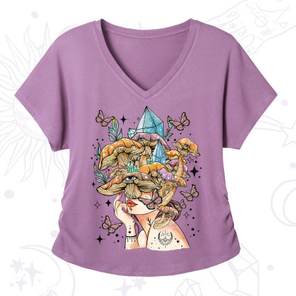 Purplehecate Crystal Goddess V-Neck T-Shirt