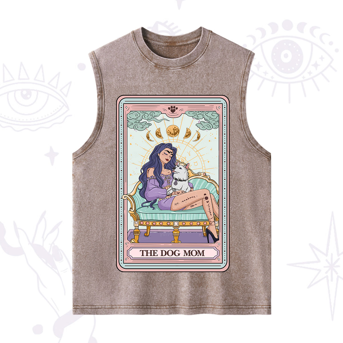 Purplehecate The Dog Mom Tarot Card Washed Tank