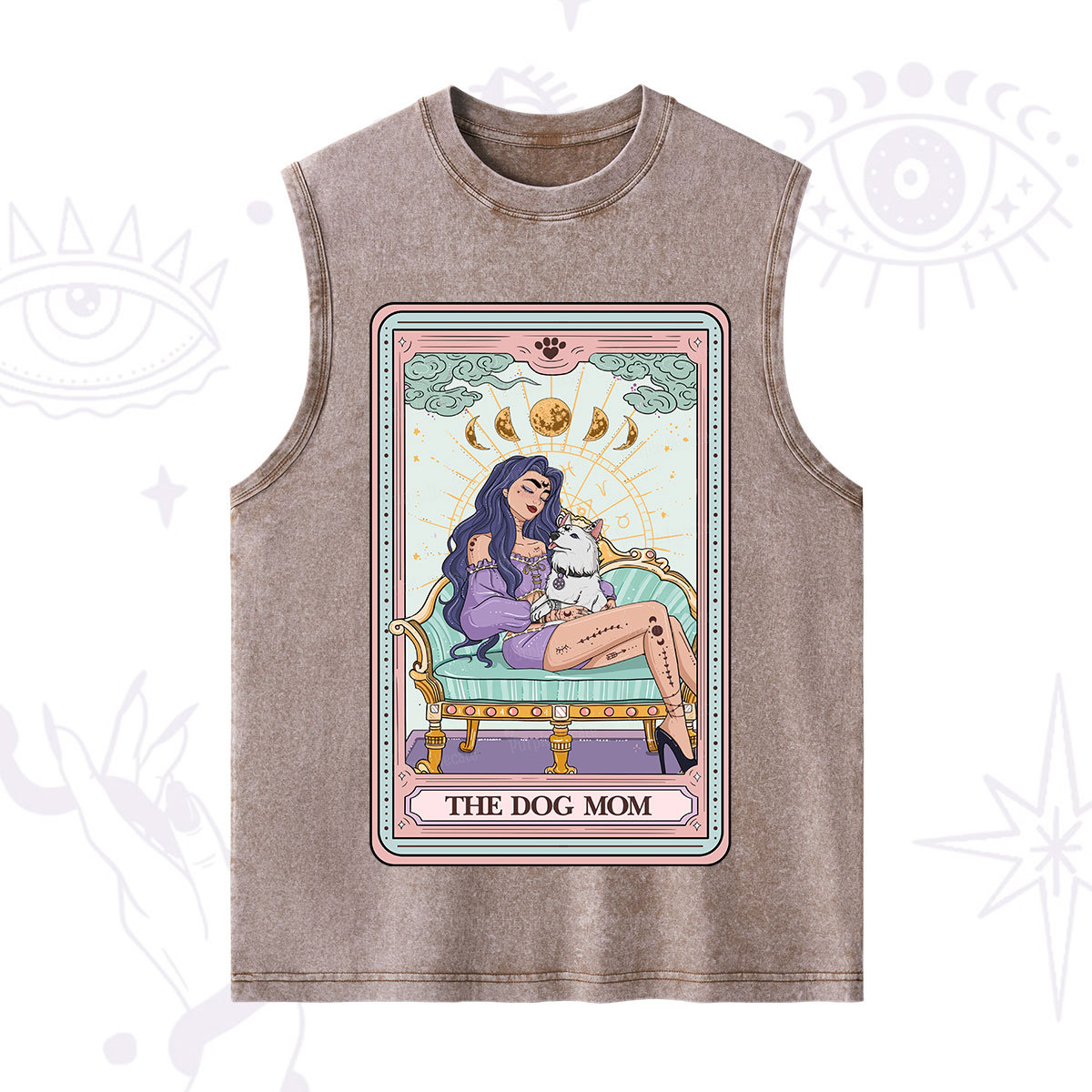 Purplehecate The Dog Mom Tarot Card Washed Tank