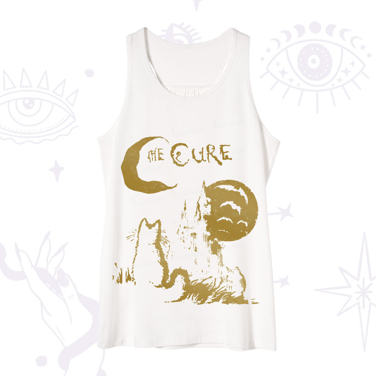 Purplehecate Goth Moon Cat Post-Punk Tank