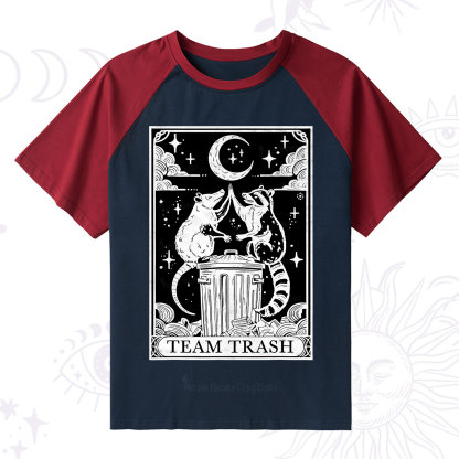 Purplehecate The Team Trash Tarot Raglan Short Sleeve T‑Shirt