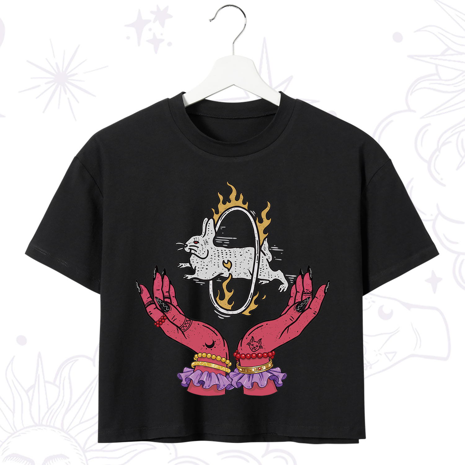 Purplehecate Remera Save The Rabbit Crop T-Shirt