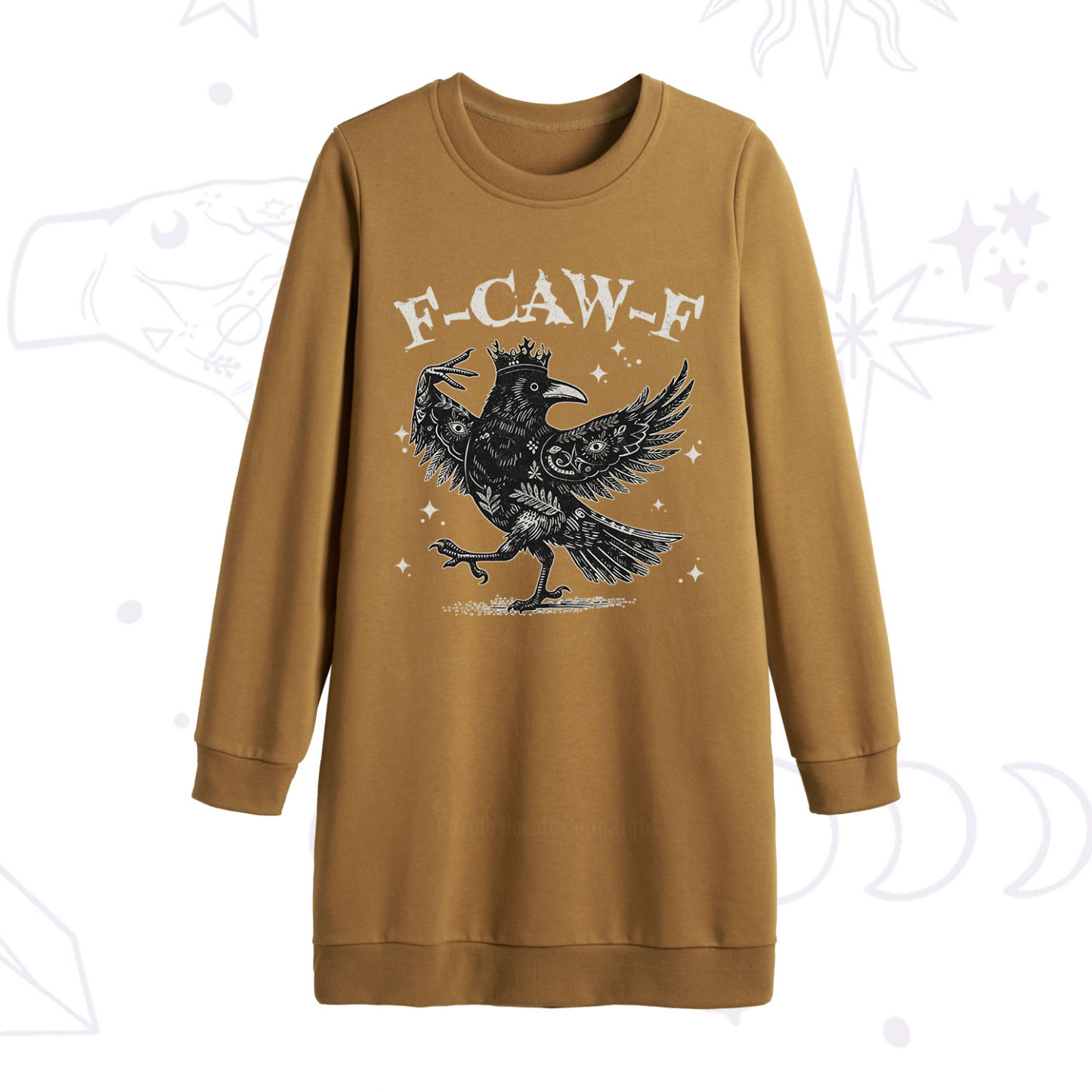 Purplehecate F-caw-f Funny Crow Sweatshirt Dress