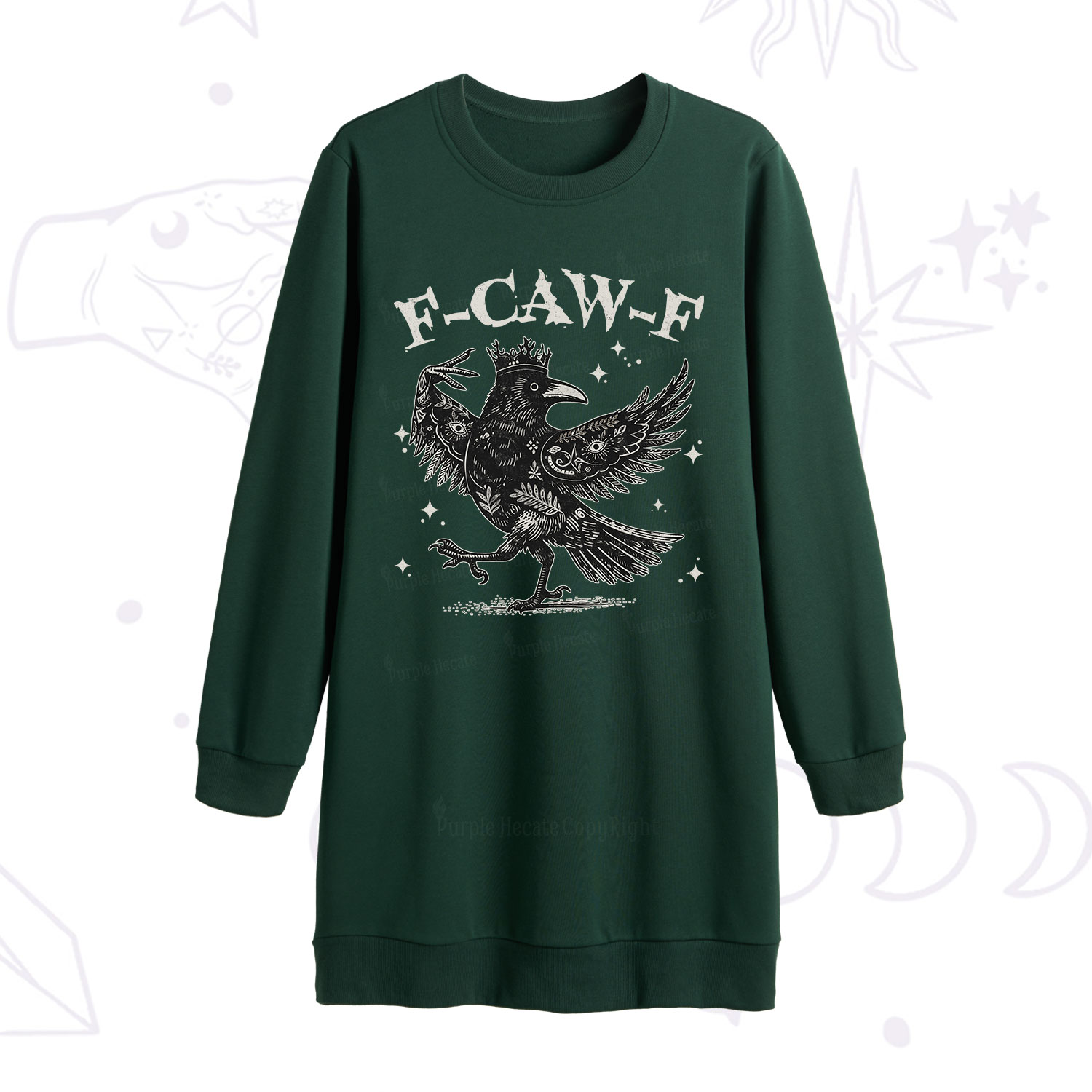 Purplehecate F-caw-f Funny Crow Sweatshirt Dress