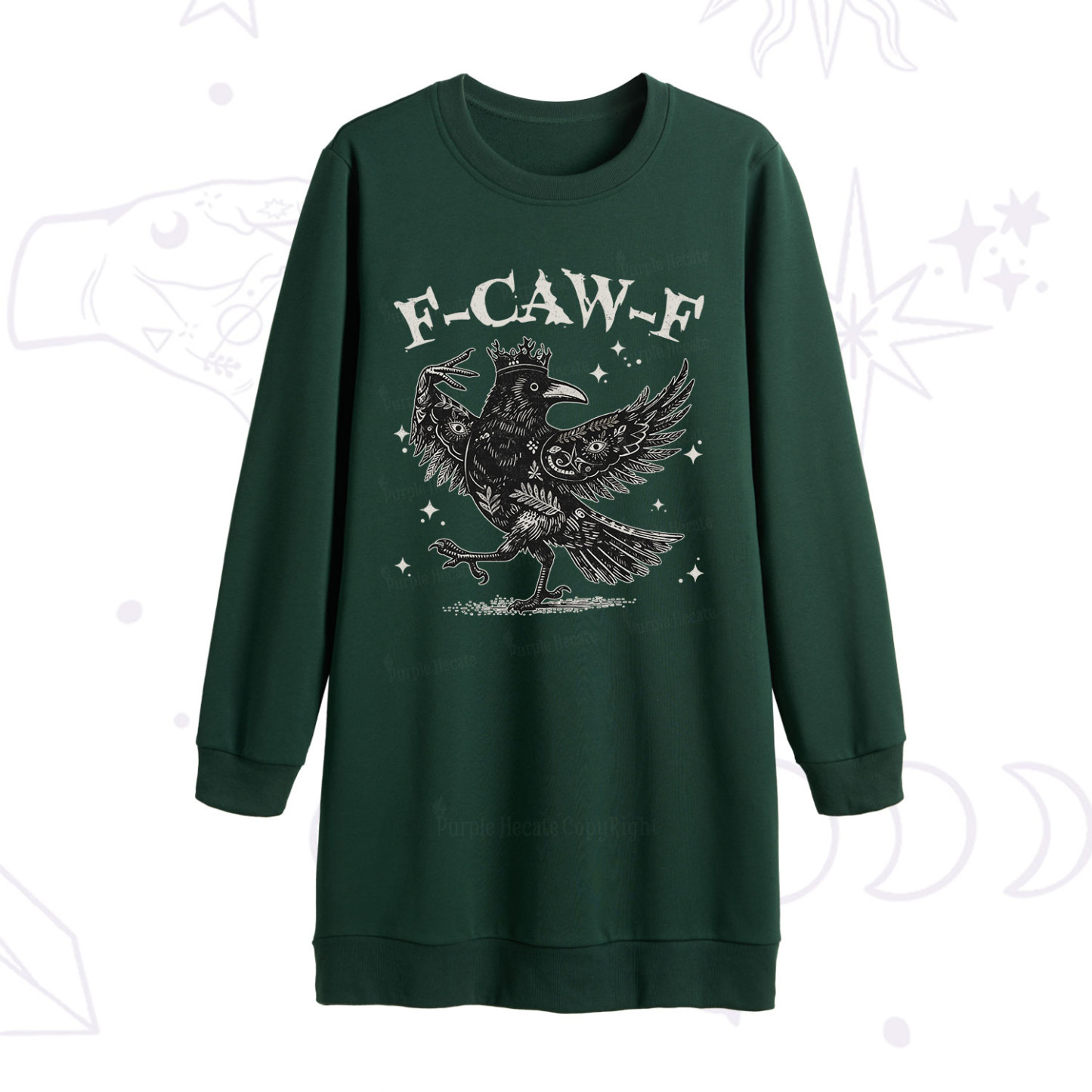 Purplehecate F-caw-f Funny Crow Sweatshirt Dress