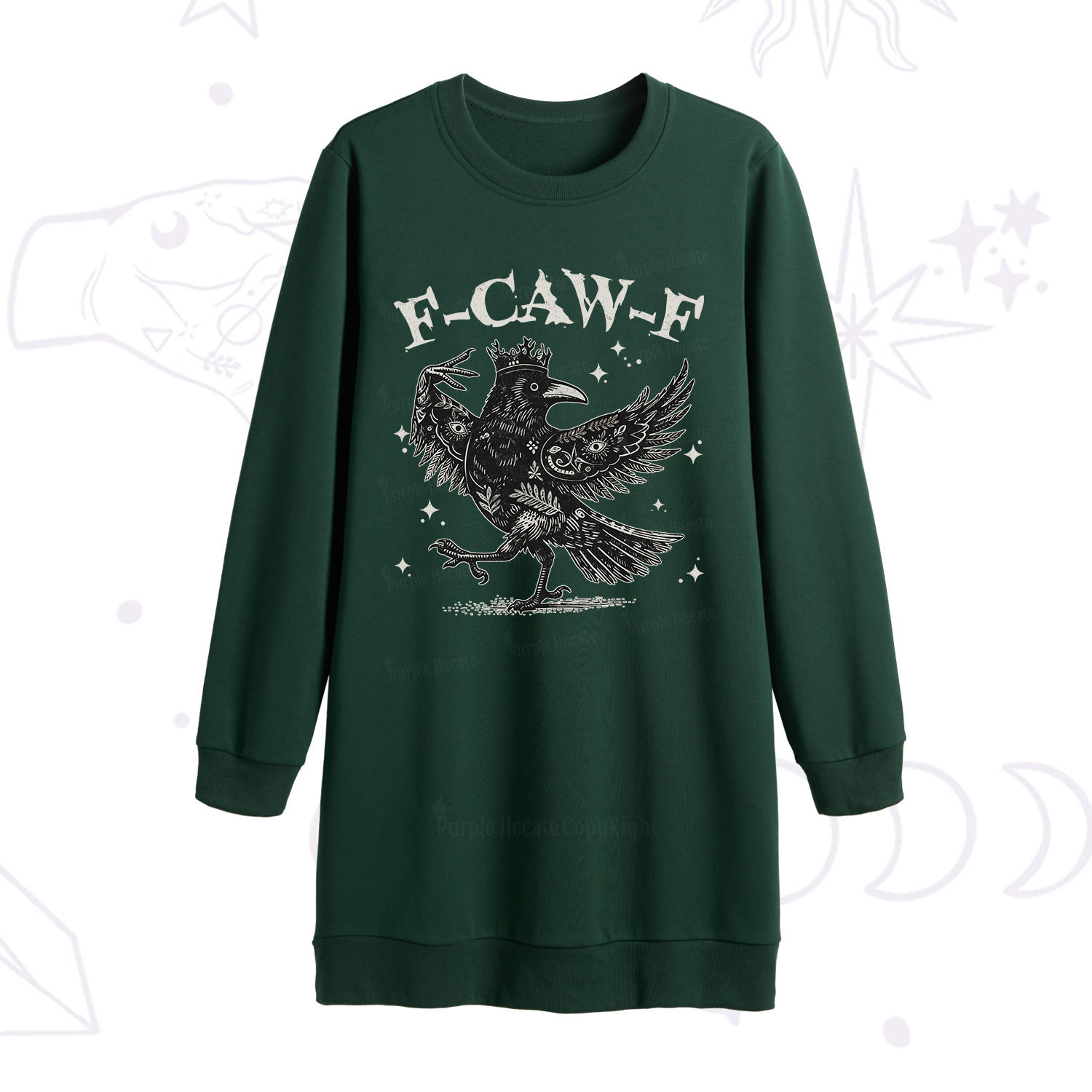 Purplehecate F-caw-f Funny Crow Sweatshirt Dress