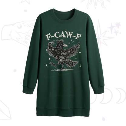 Purplehecate F-caw-f Funny Crow Sweatshirt Dress