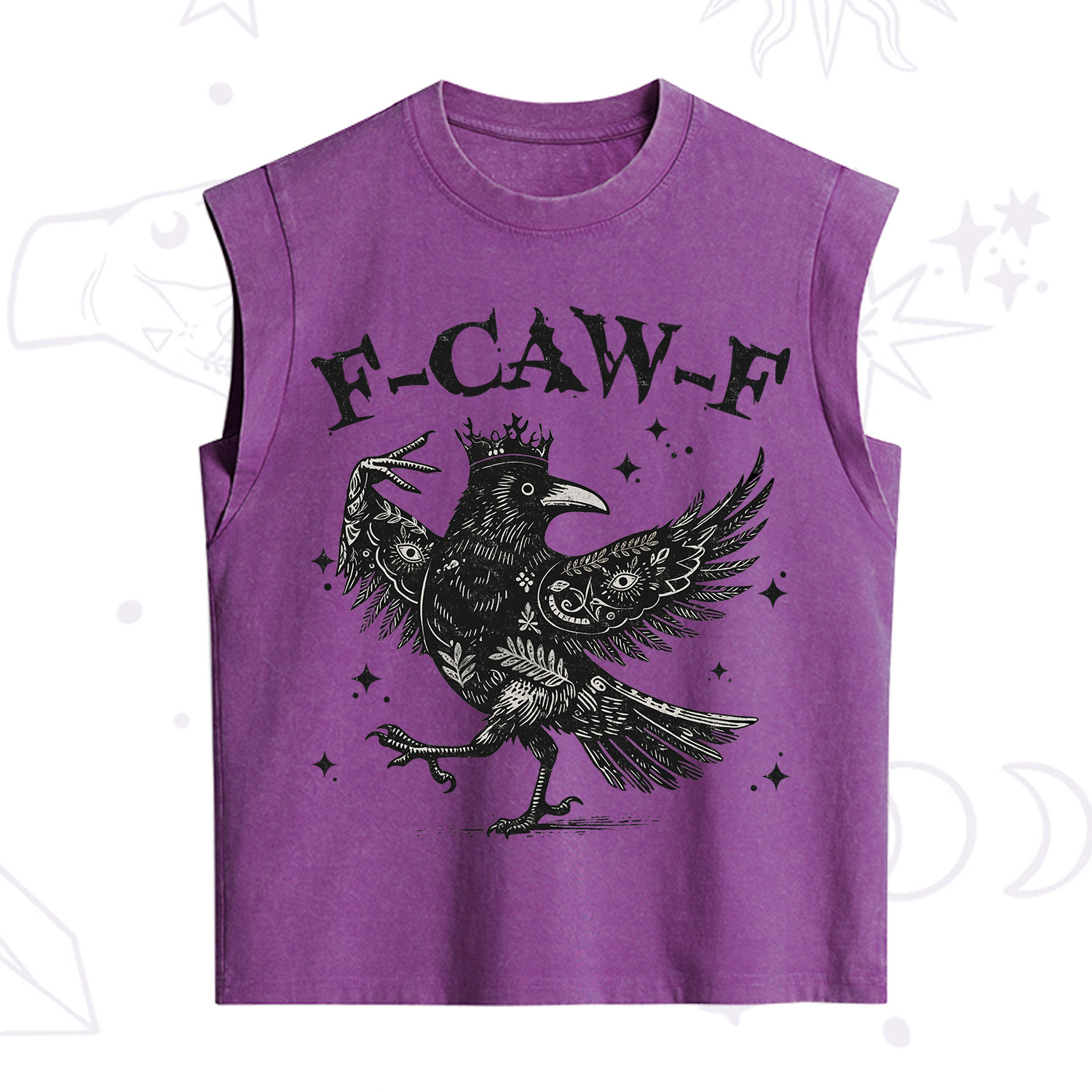 Purplehecate F-caw-f Funny Crow Vintage Washed Tank
