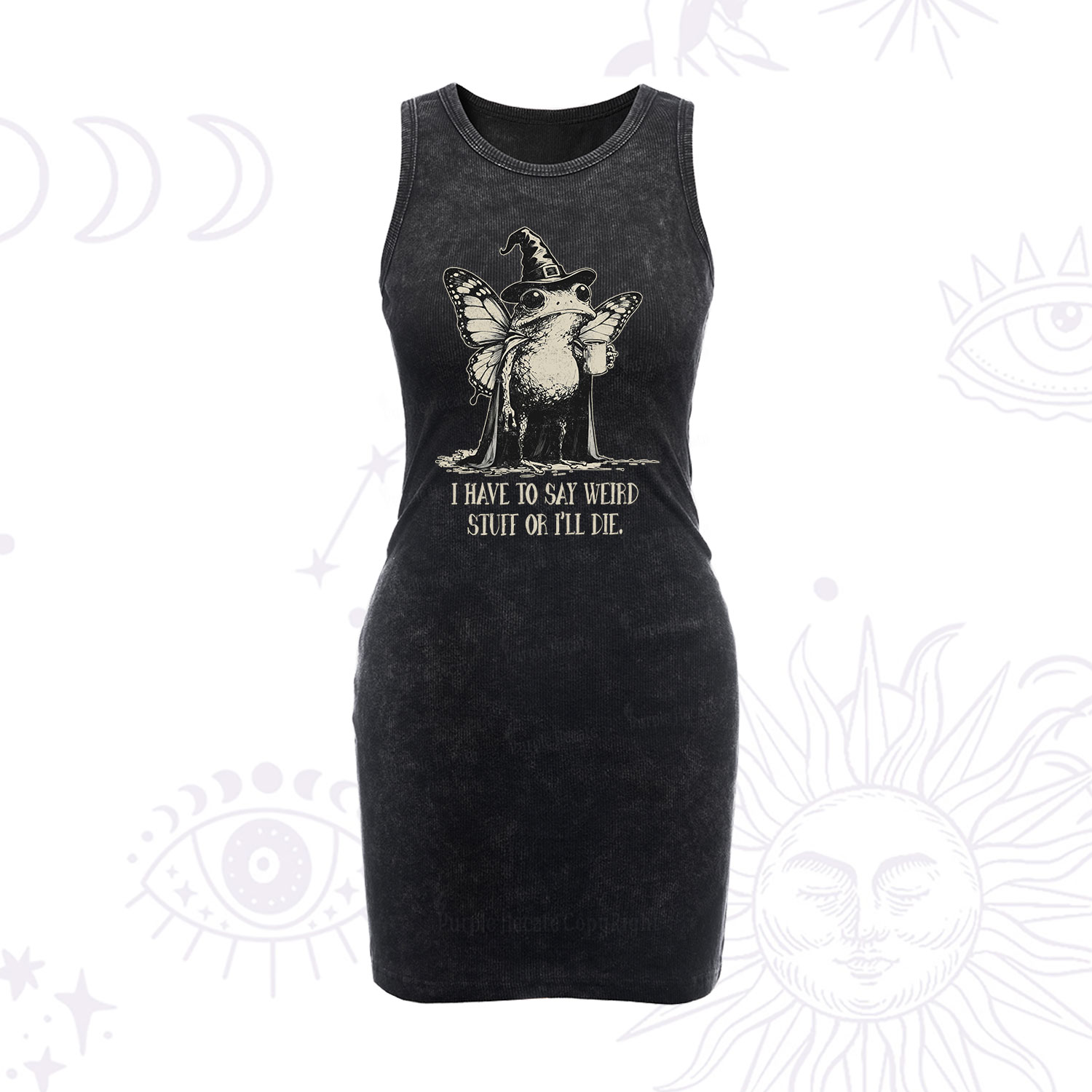 Purplehecate I Have to Say Weird Stuff Or I'll Die Vintage Bodycon Tank Dress