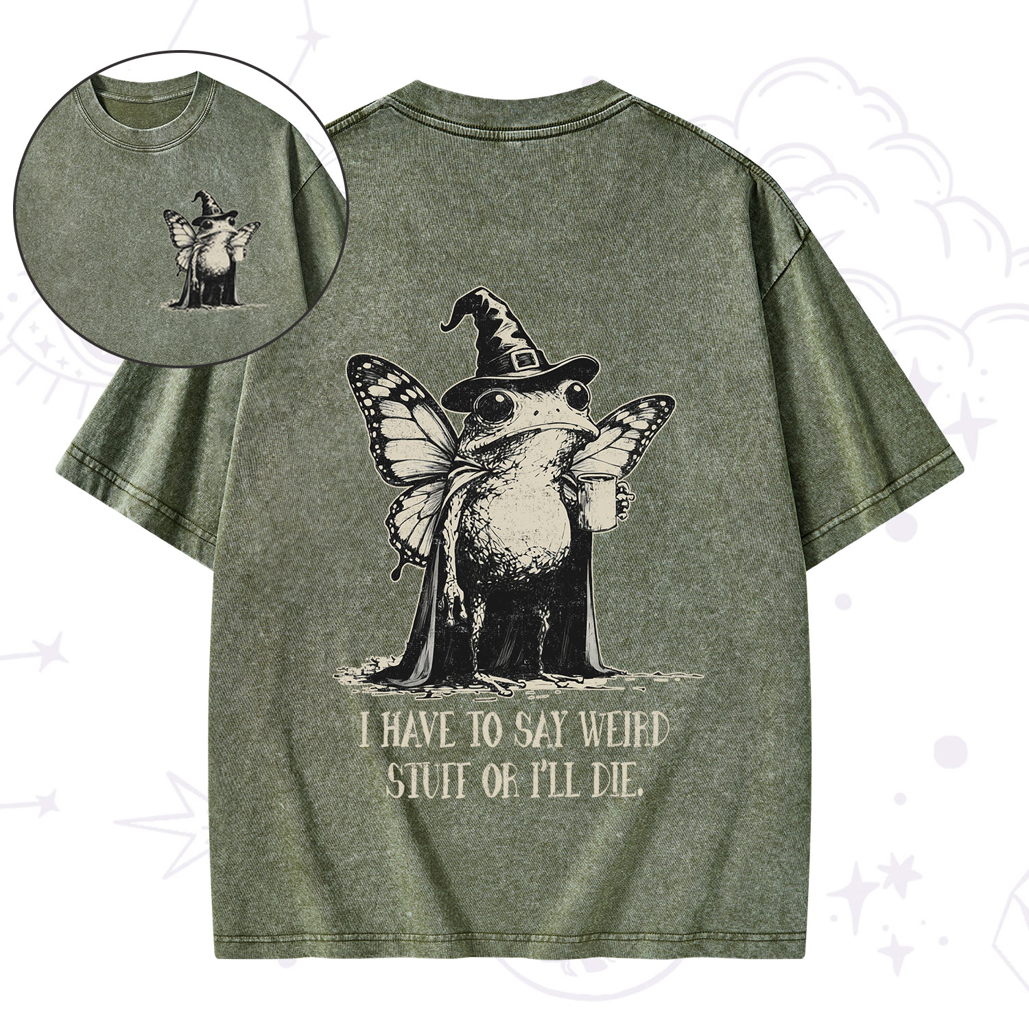 Purplehecate I Have to Say Weird Stuff Or I'll Die Washed T-Shirt