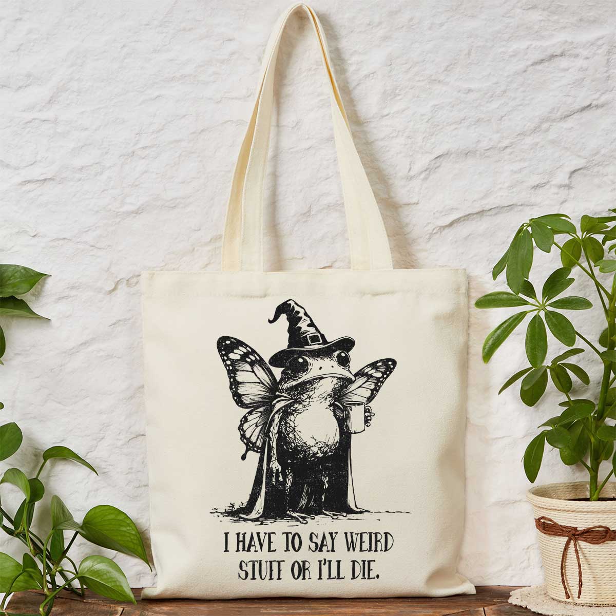 Purplehecate I Have to Say Weird Stuff Or I'll Die Tote Bag