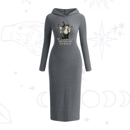 Purplehecate I Have to Say Weird Stuff Or I'll Die Hooded Knit Dress