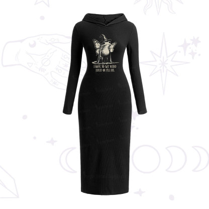 Purplehecate I Have to Say Weird Stuff Or I'll Die Hooded Knit Dress