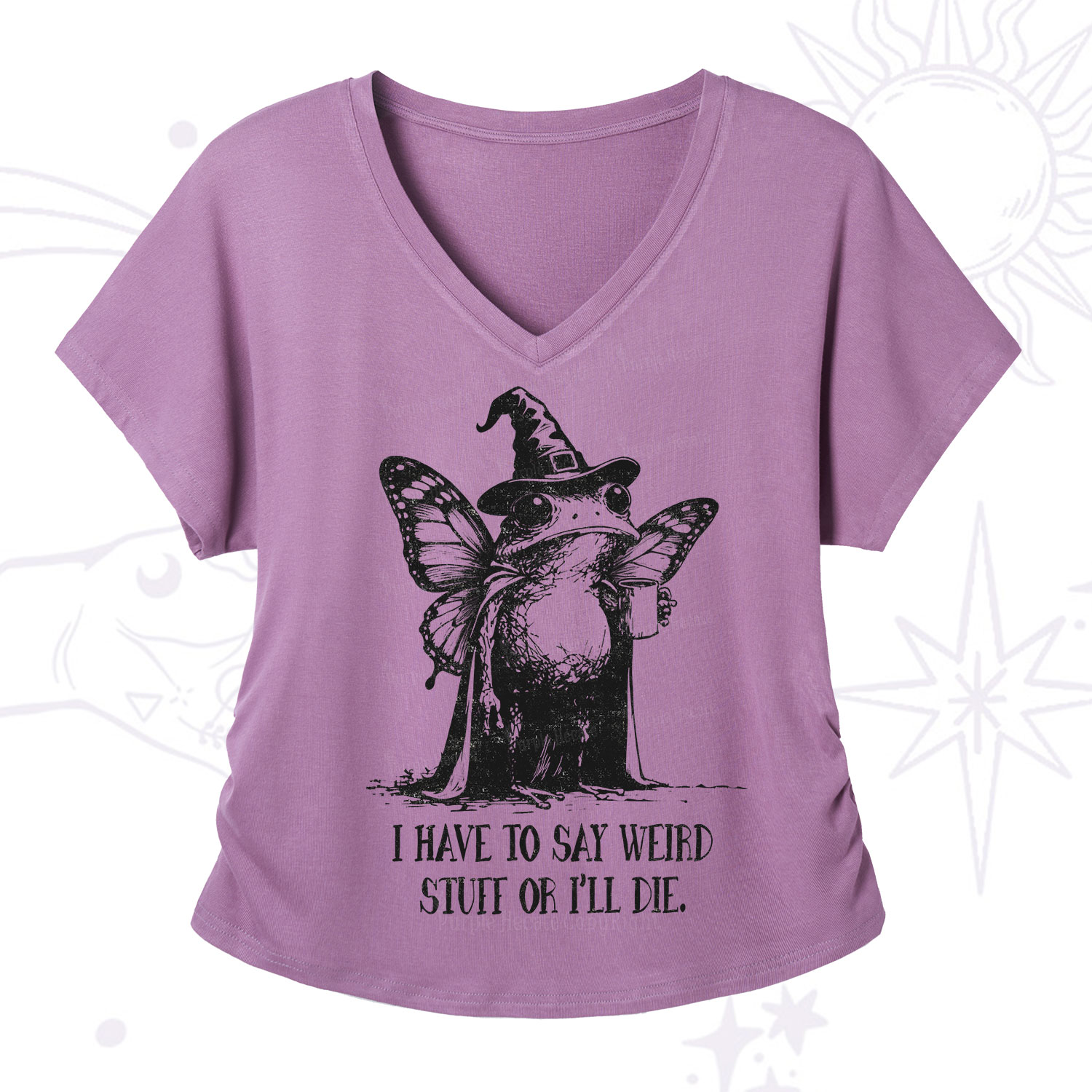 Purplehecate I Have to Say Weird Stuff Or I'll Die V-Neck T-Shirt