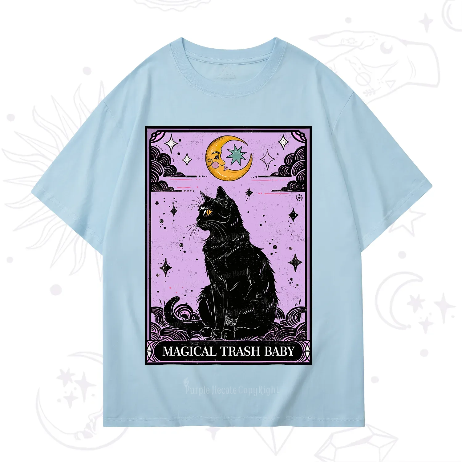 Purplehecate Magical Trash Baby Tarot Cat T-Shirt