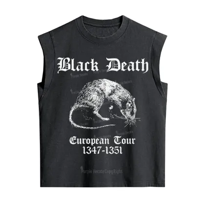 Purplehecate Black Death European Tour Vintage Washed Tank
