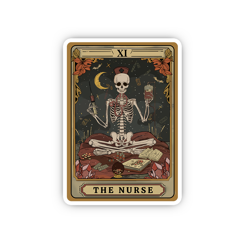 Purplehecate The Nurse Skeleton Tarot Sticker