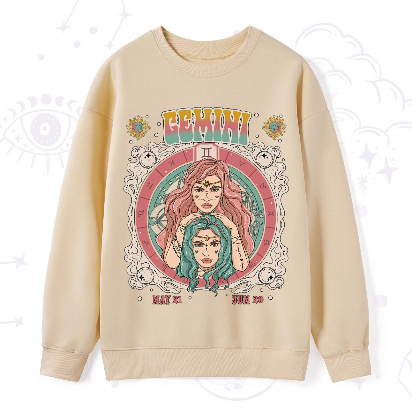 Purplehecate Gemini Cosmic Zodiac Sweatshirt