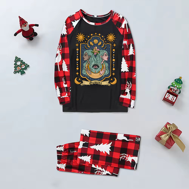 Purplehecate Gemini Zodiac Elk Christmas Pajamas