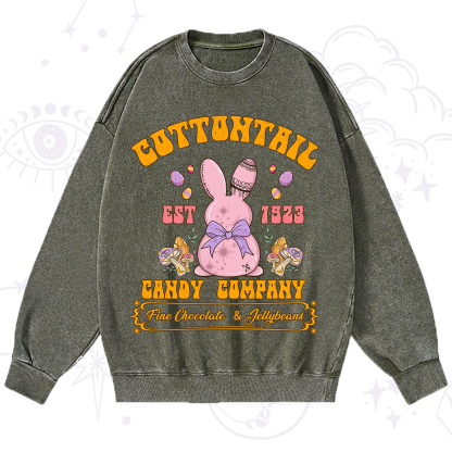 Purplehecate Cottontail Candy Company Easter Washed Sweatshirt