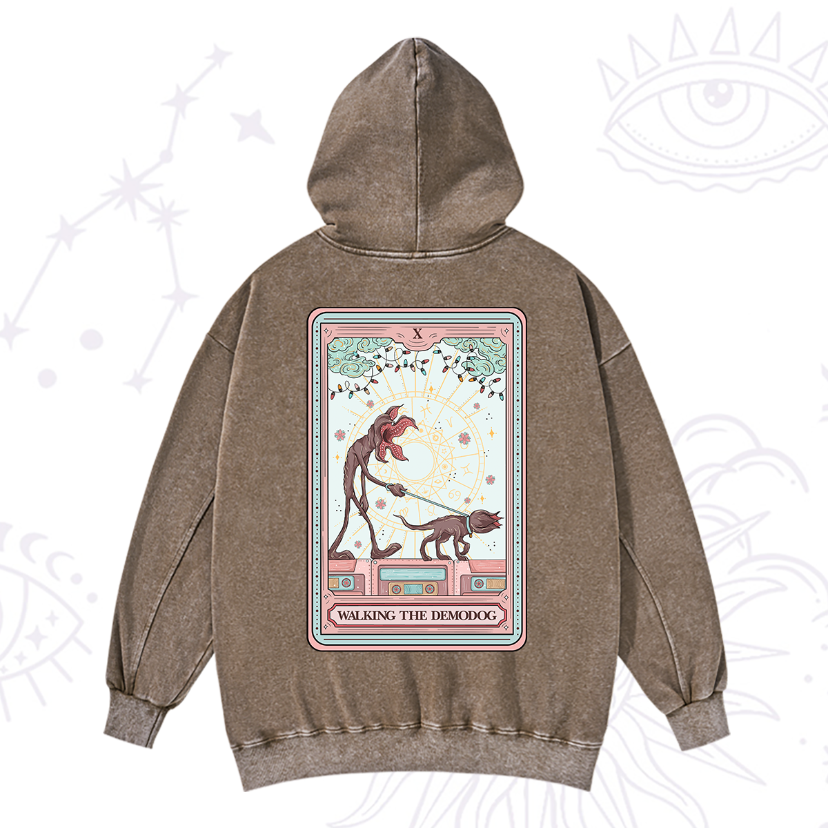 Purplehecate The Walker of Shadows Tarot Washed Hoodie