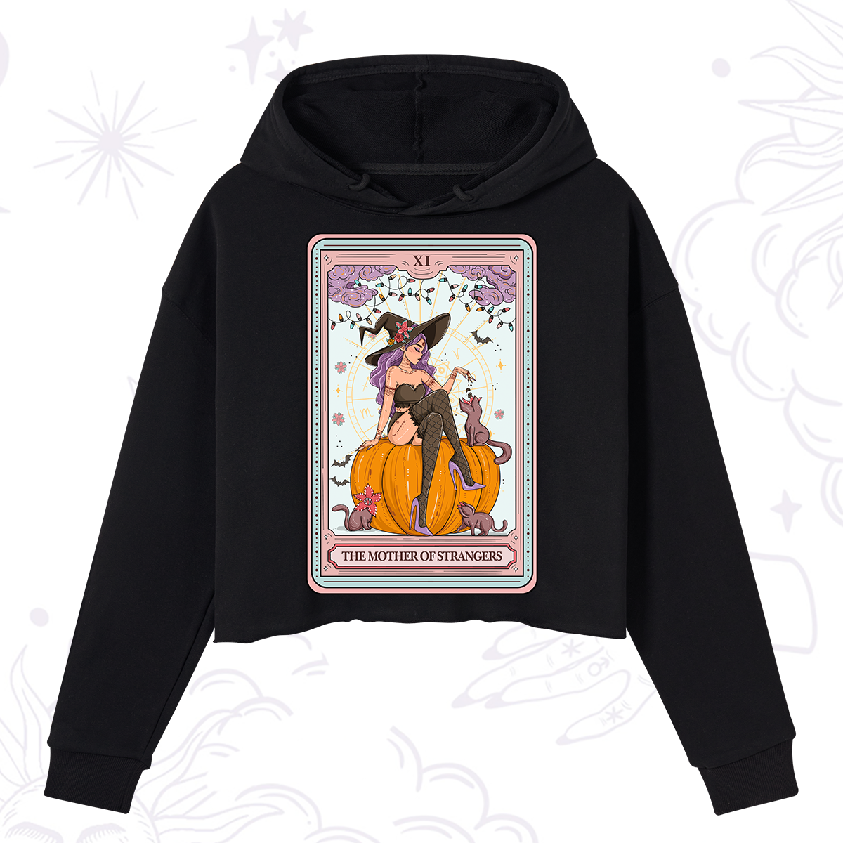 Purplehecate The Mother Of Strangers Tarot Crop Hoodie