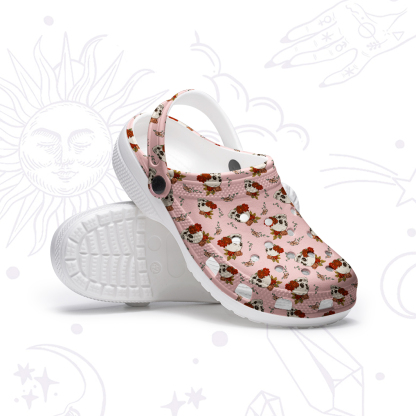 Purplehecate Flowers and Bones Rubber Clogs