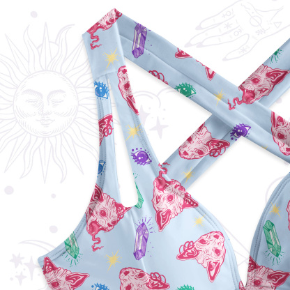 Purplehecate Crystal Cat Skull Swimsuit