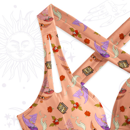 Purplehecate Fantasy Wizard Hat One-Piece Swimsuit