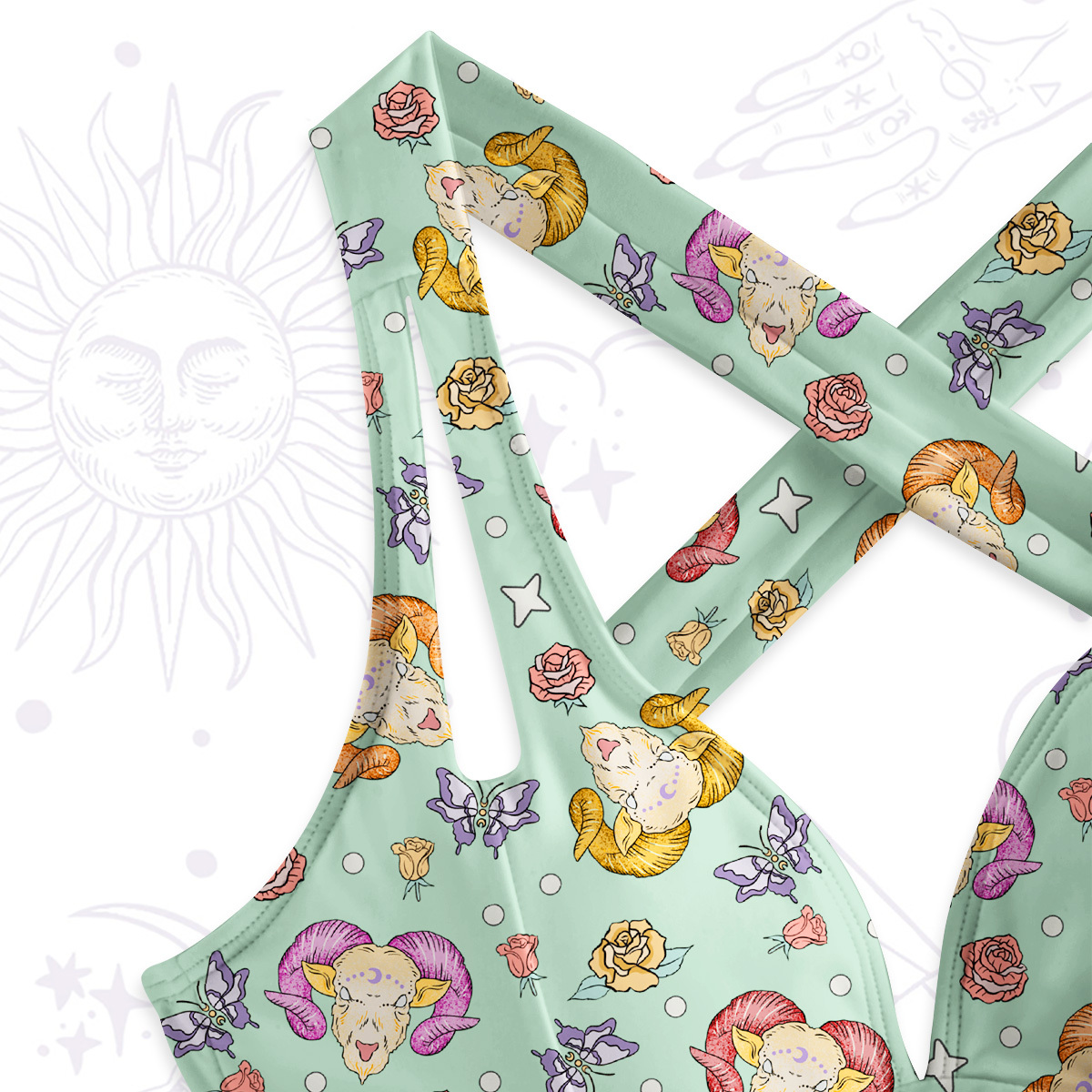 Purplehecate Aries Spirit Zodiac One-Piece Swimsuit